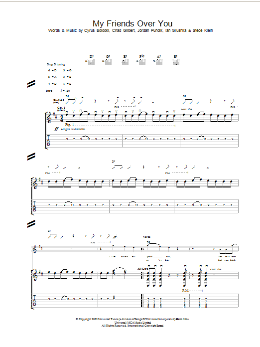 New Found Glory My Friends Over You sheet music notes and chords arranged for Lead Sheet / Fake Book