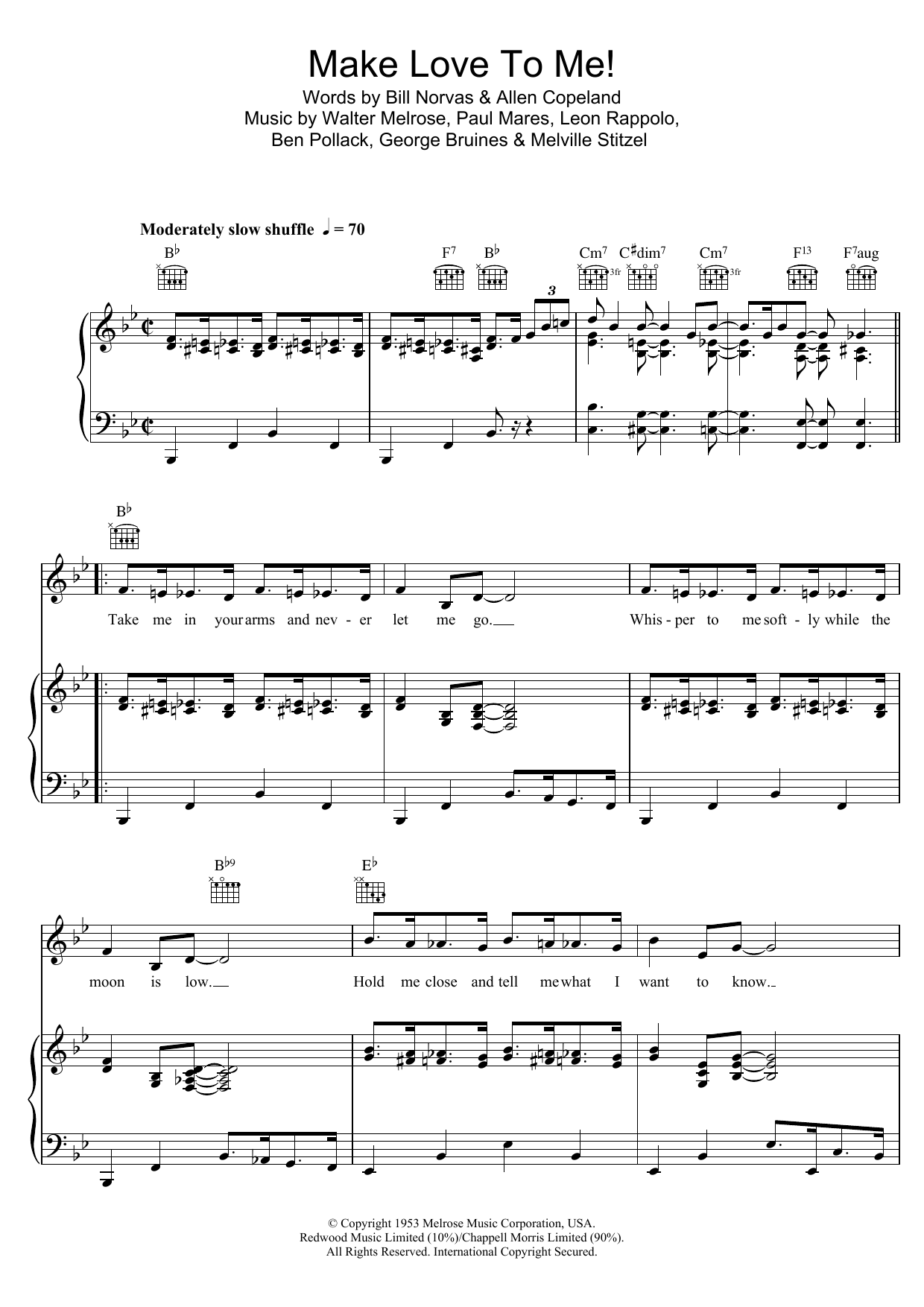 New Orleans Rhythm Kings Make Love To Me sheet music notes and chords arranged for Piano, Vocal & Guitar Chords