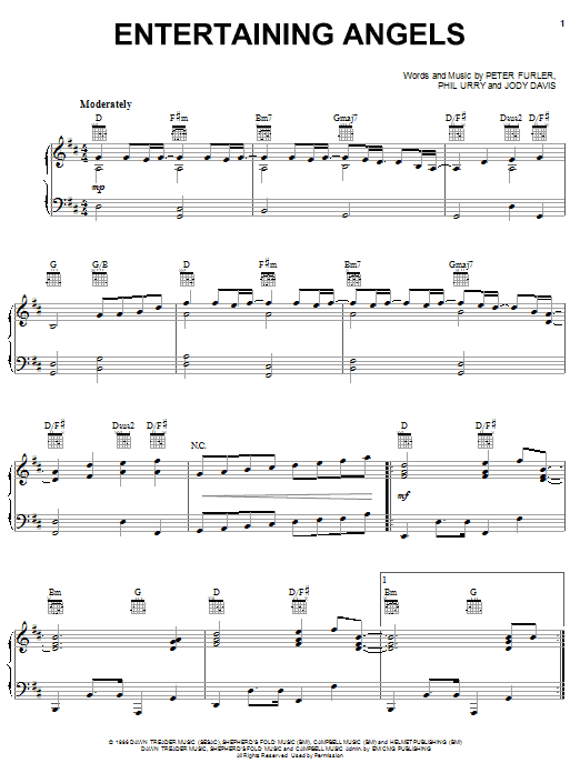 Newsboys Entertaining Angels sheet music notes and chords arranged for Piano, Vocal & Guitar Chords (Right-Hand Melody)