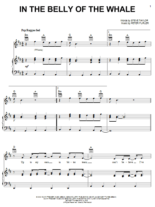 Newsboys In The Belly Of The Whale sheet music notes and chords arranged for Piano, Vocal & Guitar Chords (Right-Hand Melody)