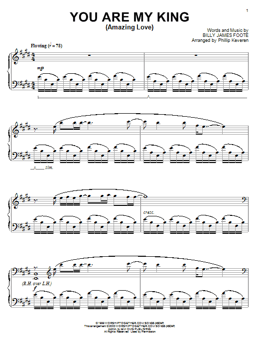 Newsboys You Are My King (Amazing Love) (arr. Phillip Keveren) sheet music notes and chords arranged for Piano Solo