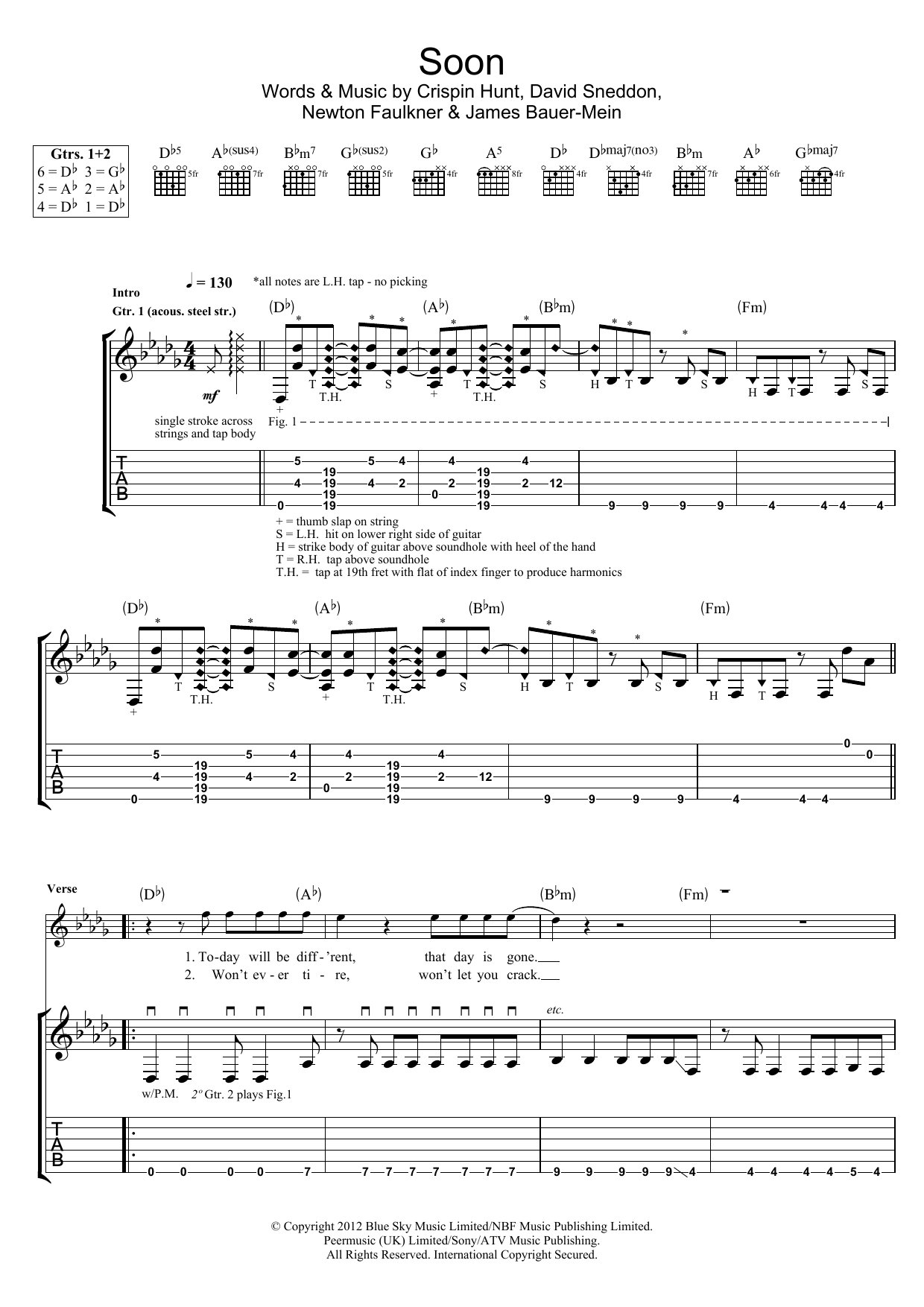 Newton Faulkner Soon sheet music notes and chords arranged for Guitar Tab