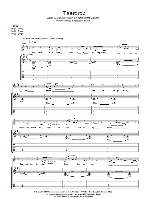 Newton Faulkner Teardrop sheet music notes and chords arranged for Guitar Chords/Lyrics