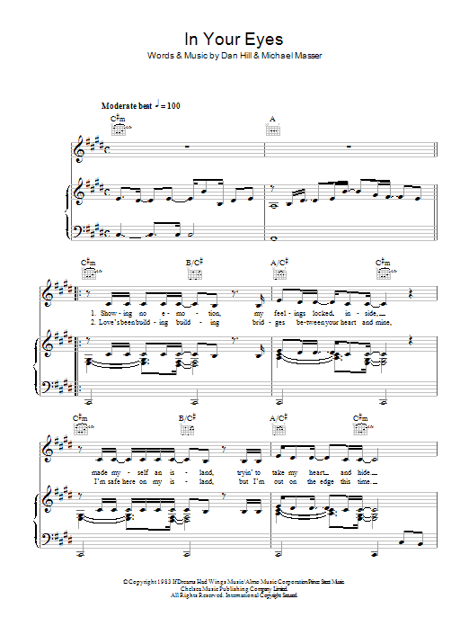 Niamh Kavanagh In Your Eyes sheet music notes and chords arranged for Piano, Vocal & Guitar Chords