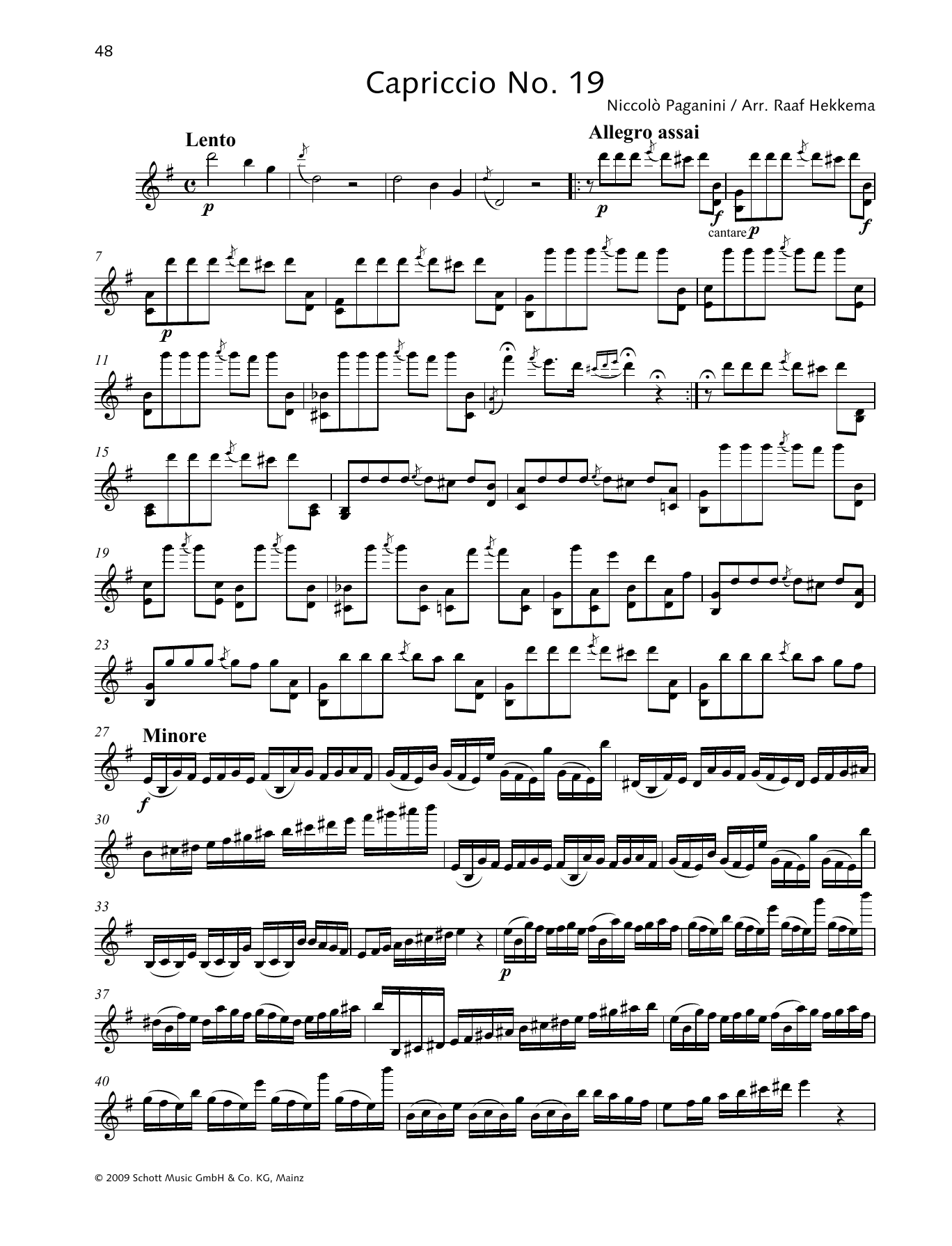 Niccolo Paganini Capriccio No. 19 sheet music notes and chords arranged for Woodwind Solo