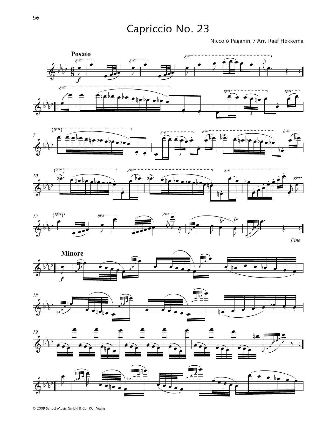 Niccolo Paganini Capriccio No. 23 sheet music notes and chords arranged for Woodwind Solo