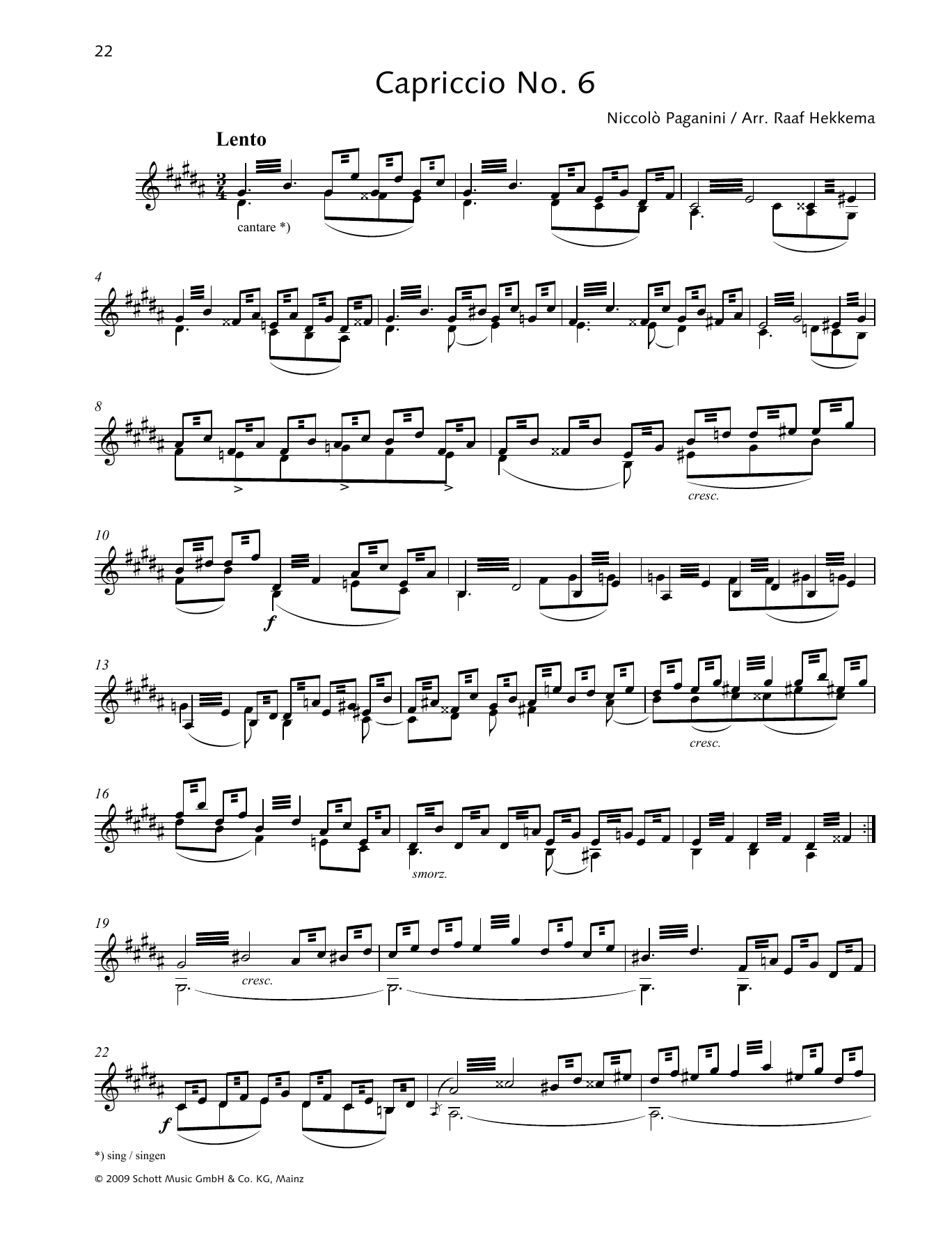 Niccolo Paganini Capriccio No. 6 sheet music notes and chords arranged for Woodwind Solo