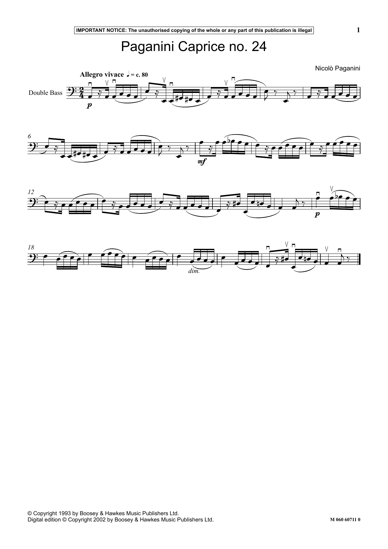 Niccolo Paganini Paganini Caprice No. 24 sheet music notes and chords arranged for Instrumental Solo