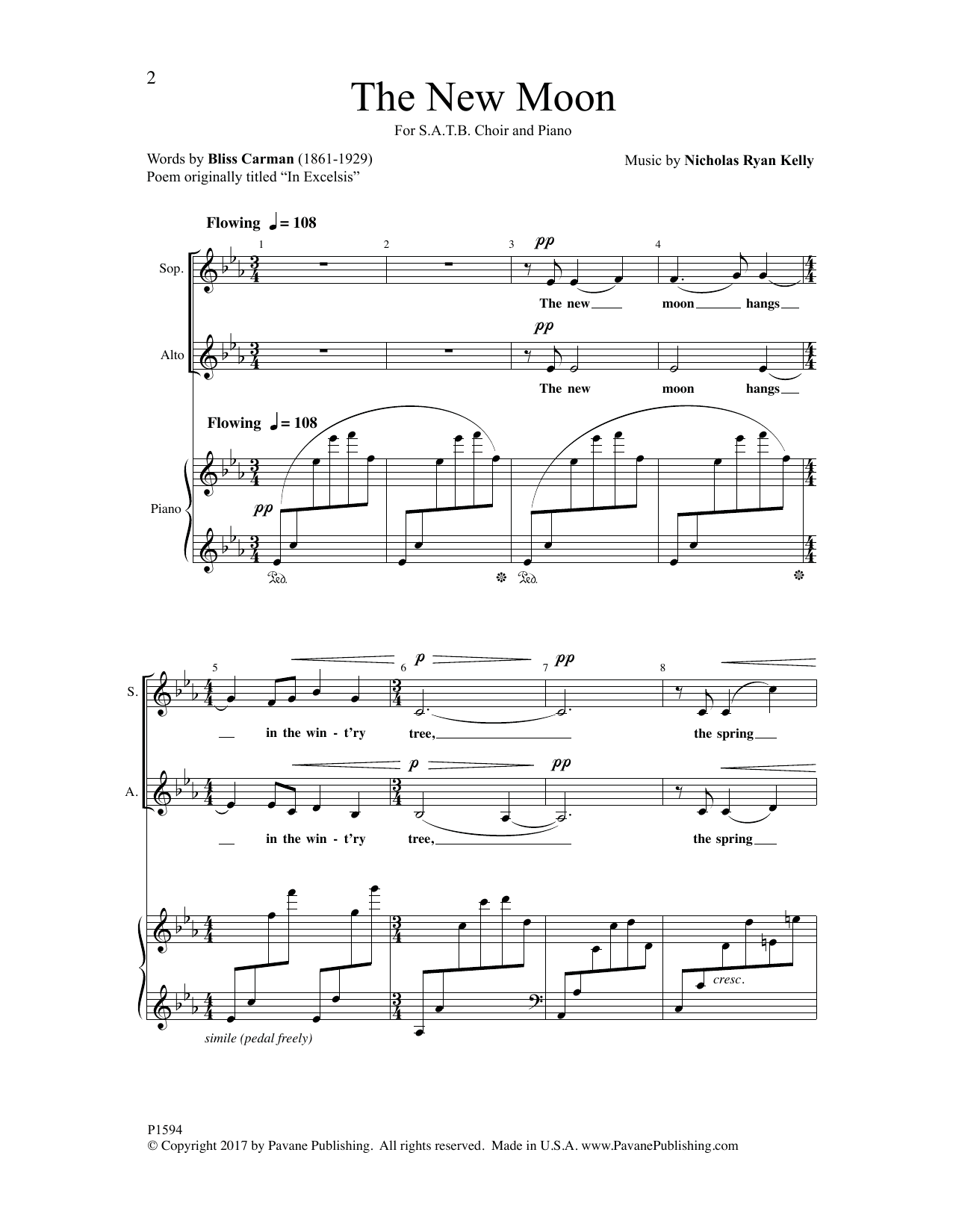 Nicholas Ryan Kelly The New Moon sheet music notes and chords arranged for SATB Choir