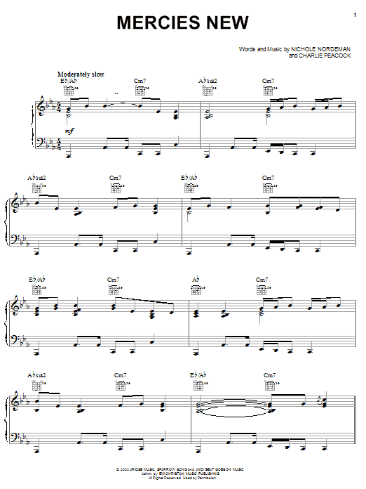 Nichole Nordeman Mercies New sheet music notes and chords arranged for Piano, Vocal & Guitar Chords (Right-Hand Melody)