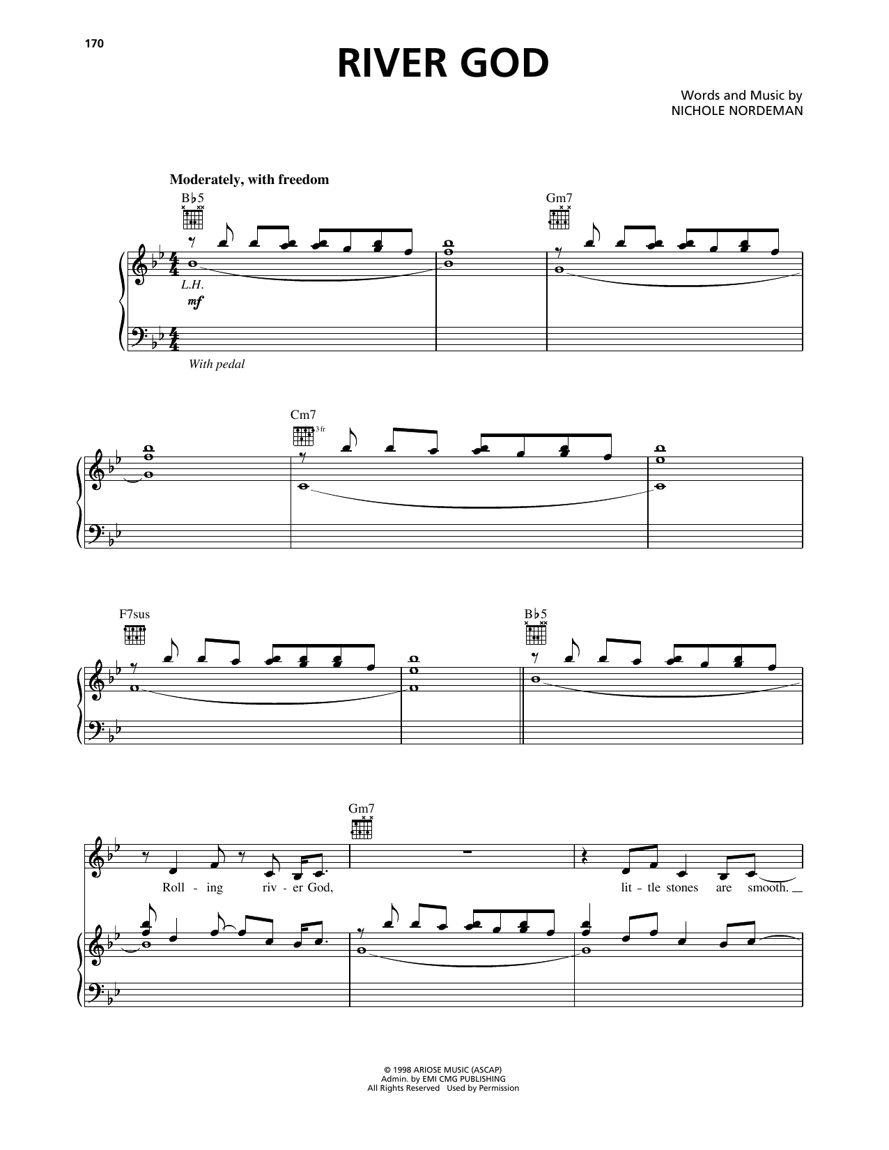 Nichole Nordeman River God sheet music notes and chords arranged for Piano, Vocal & Guitar Chords (Right-Hand Melody)