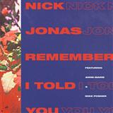 Nick Jonas 'Remember I Told You (featuring Anne-Marie)' Piano, Vocal & Guitar Chords