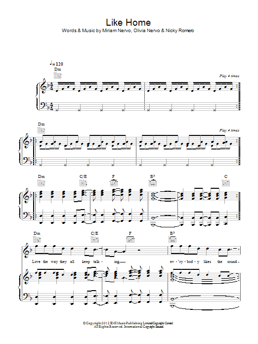 Nicky Romero Like Home sheet music notes and chords arranged for Piano, Vocal & Guitar Chords
