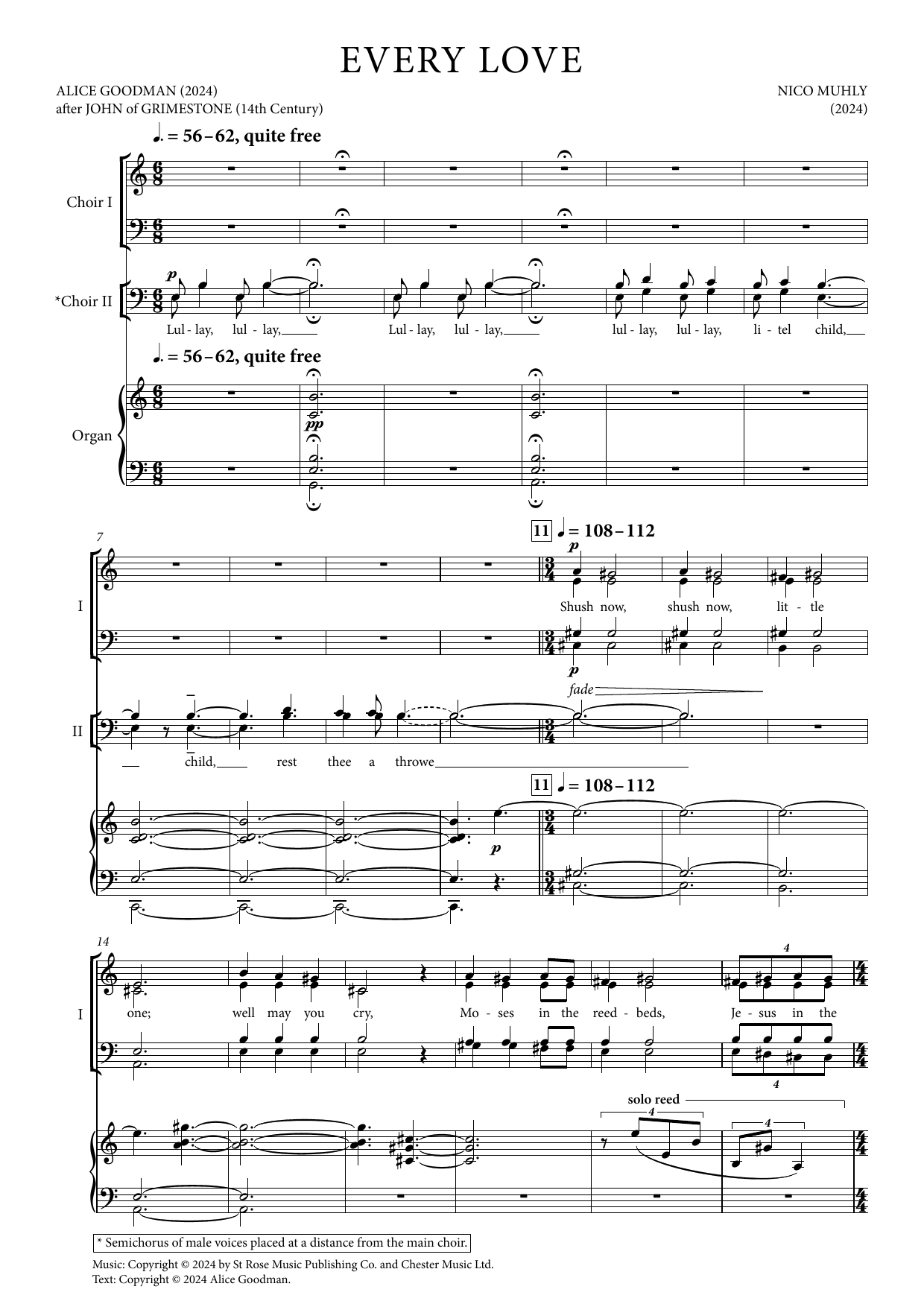 Nico Muhly Every Love sheet music notes and chords arranged for SATB Choir
