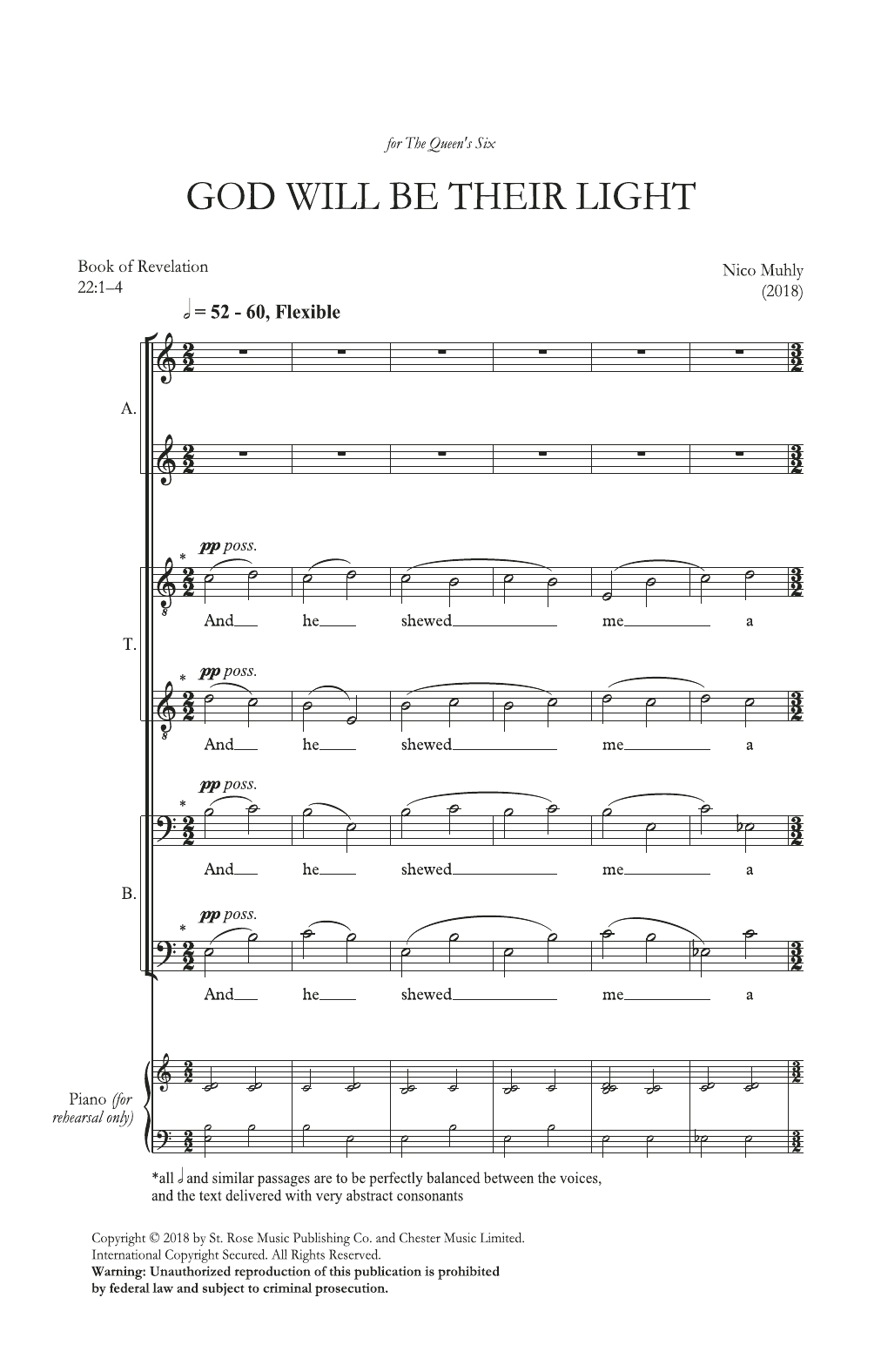 Nico Muhly God Will Be Their Light (AATTBB Choir) sheet music notes and chords arranged for Choir