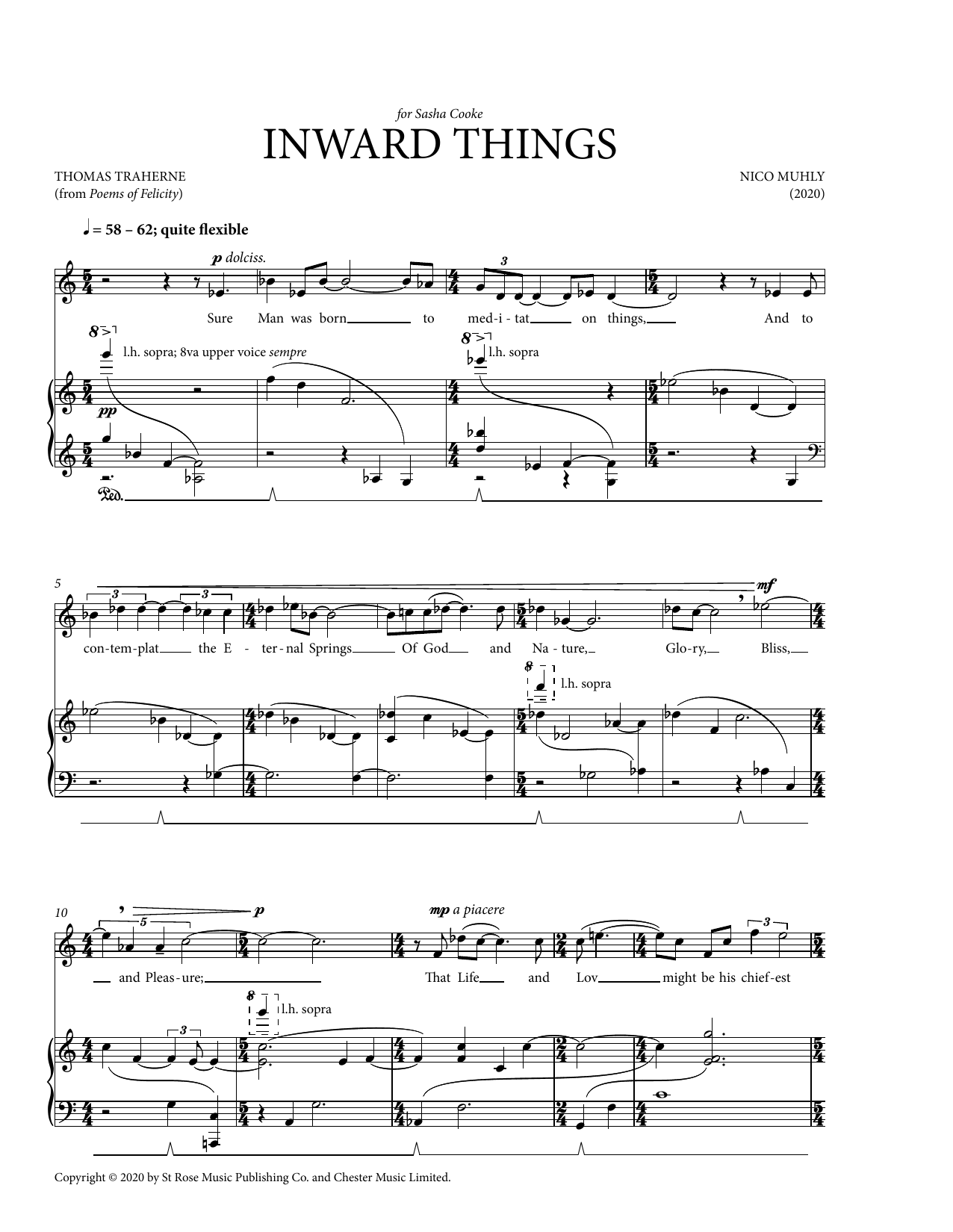 Nico Muhly Inward Things sheet music notes and chords arranged for Piano & Vocal