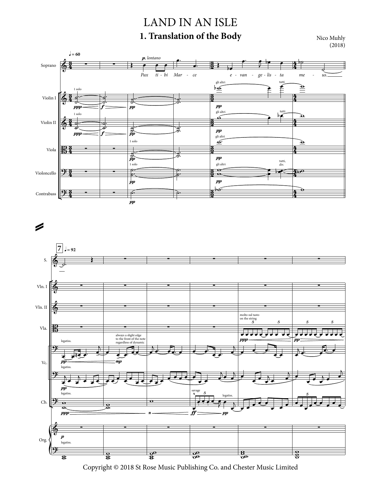 Nico Muhly Land In An Isle (Score) sheet music notes and chords arranged for Percussion Ensemble
