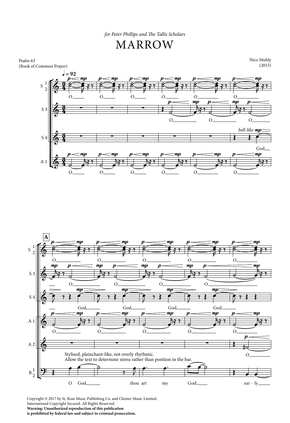 Nico Muhly Marrow sheet music notes and chords arranged for SATB Choir