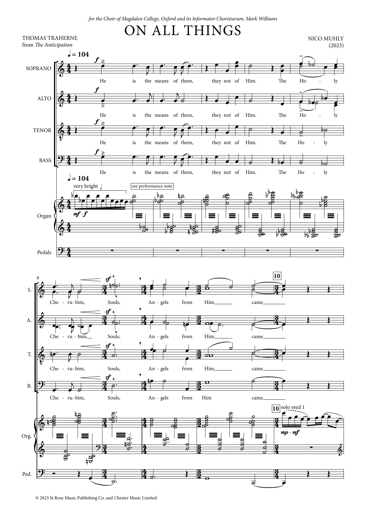 Nico Muhly On All Things sheet music notes and chords arranged for SATB Choir