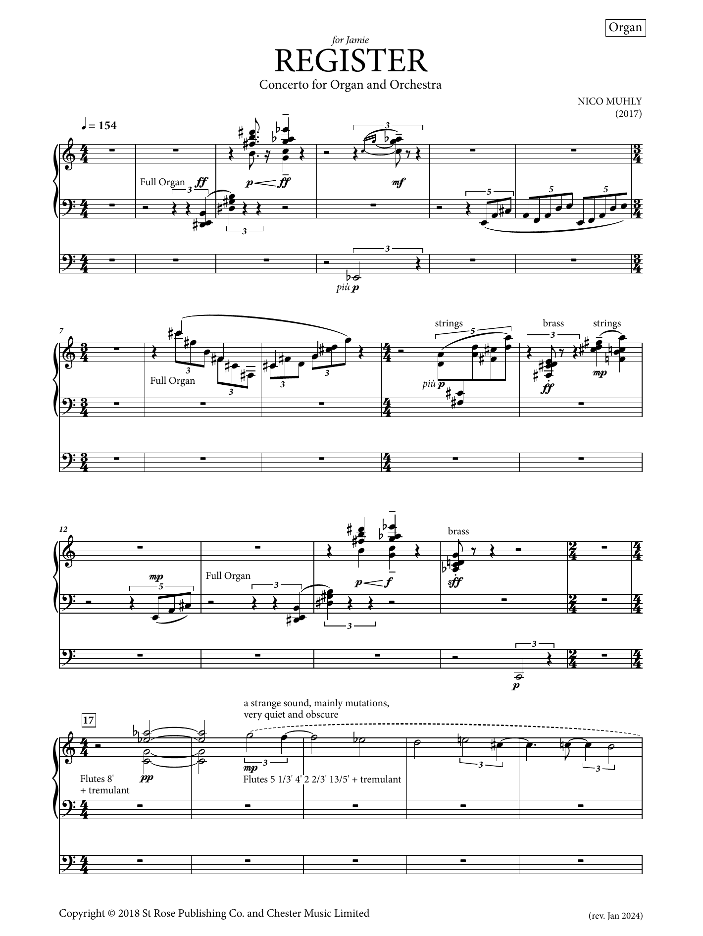Cheryl Frances-Hoad Register (Solo Part) sheet music notes and chords arranged for Organ