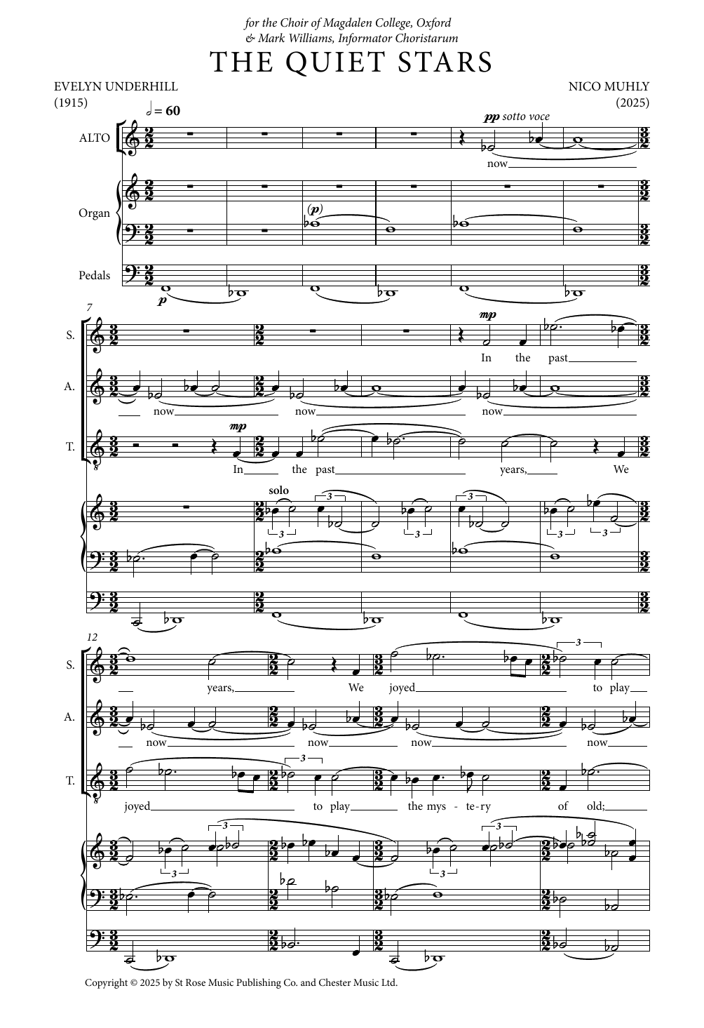 Nico Muhly The Quiet Stars - Nico Muhly sheet music notes and chords arranged for SATB Choir