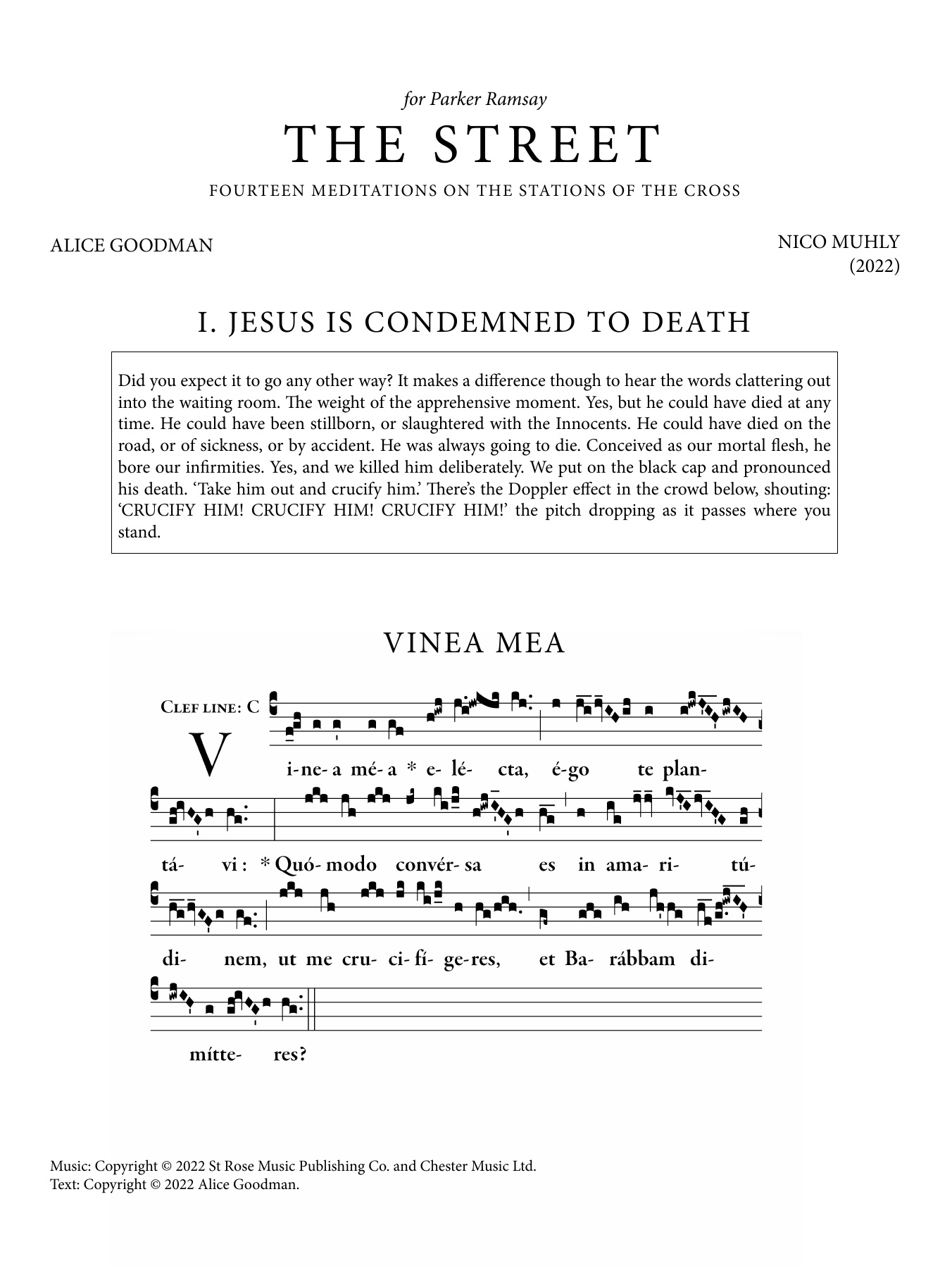 Nico Muhly The Street sheet music notes and chords arranged for Harp