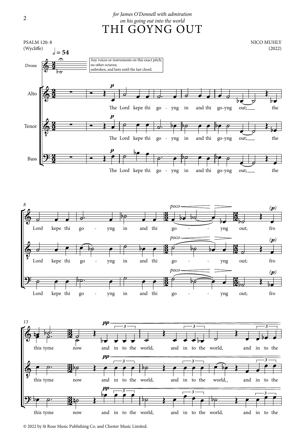 Nico Muhly Thi Goyng Out sheet music notes and chords arranged for Choir