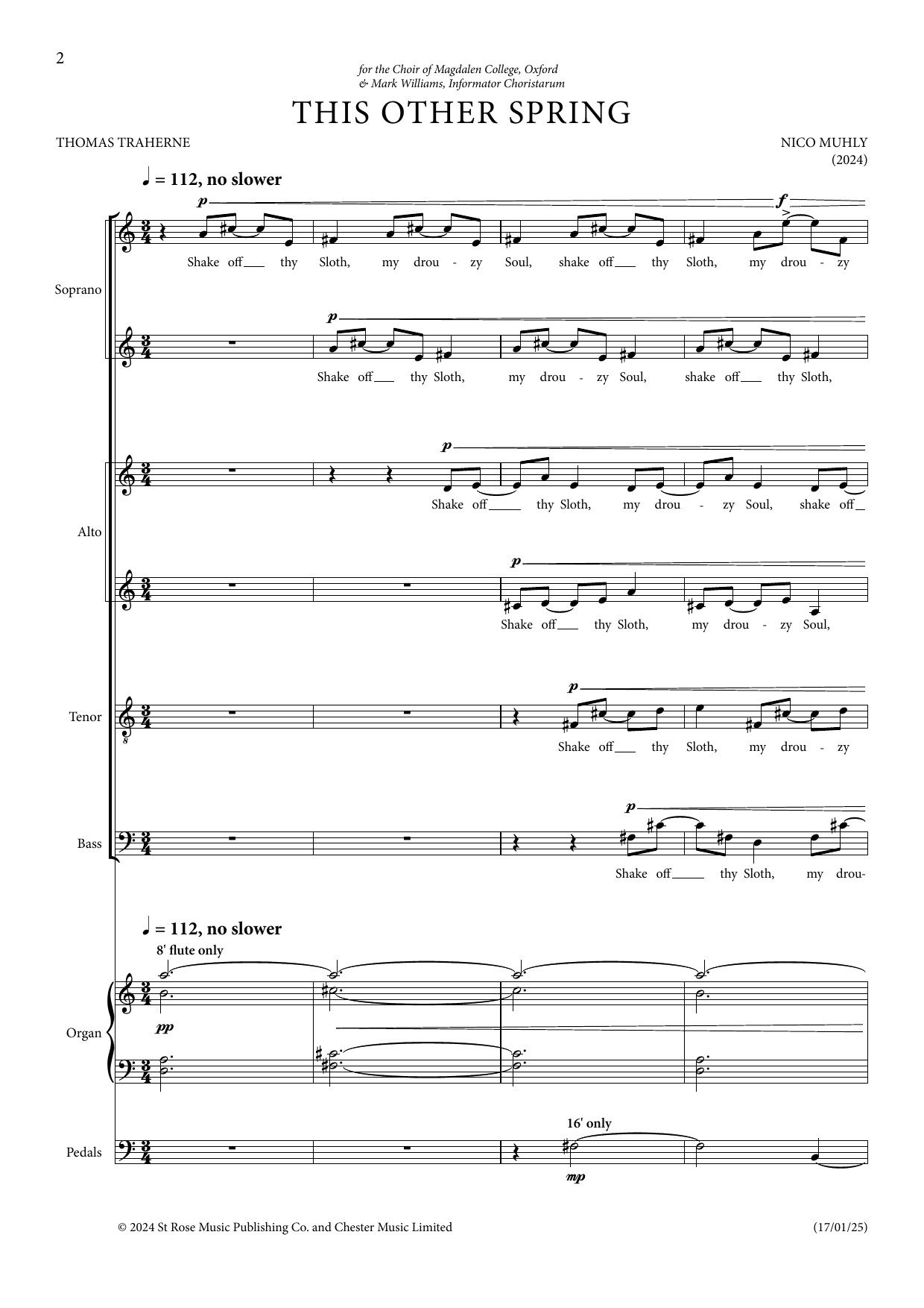 Nico Muhly This Other Spring sheet music notes and chords arranged for SATB Choir