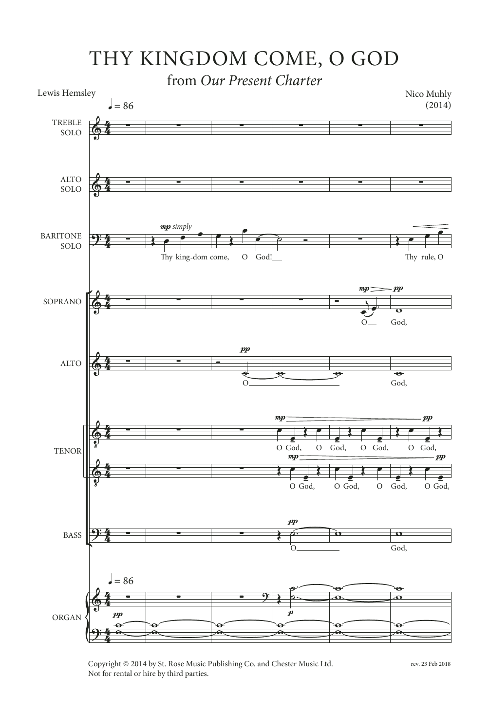 Nico Muhly Thy Kingdom Come, O God sheet music notes and chords arranged for SATB Choir