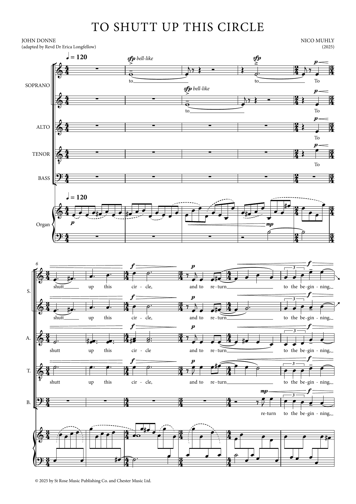 Nico Muhly To Shutt Up This Circle sheet music notes and chords arranged for SATB Choir