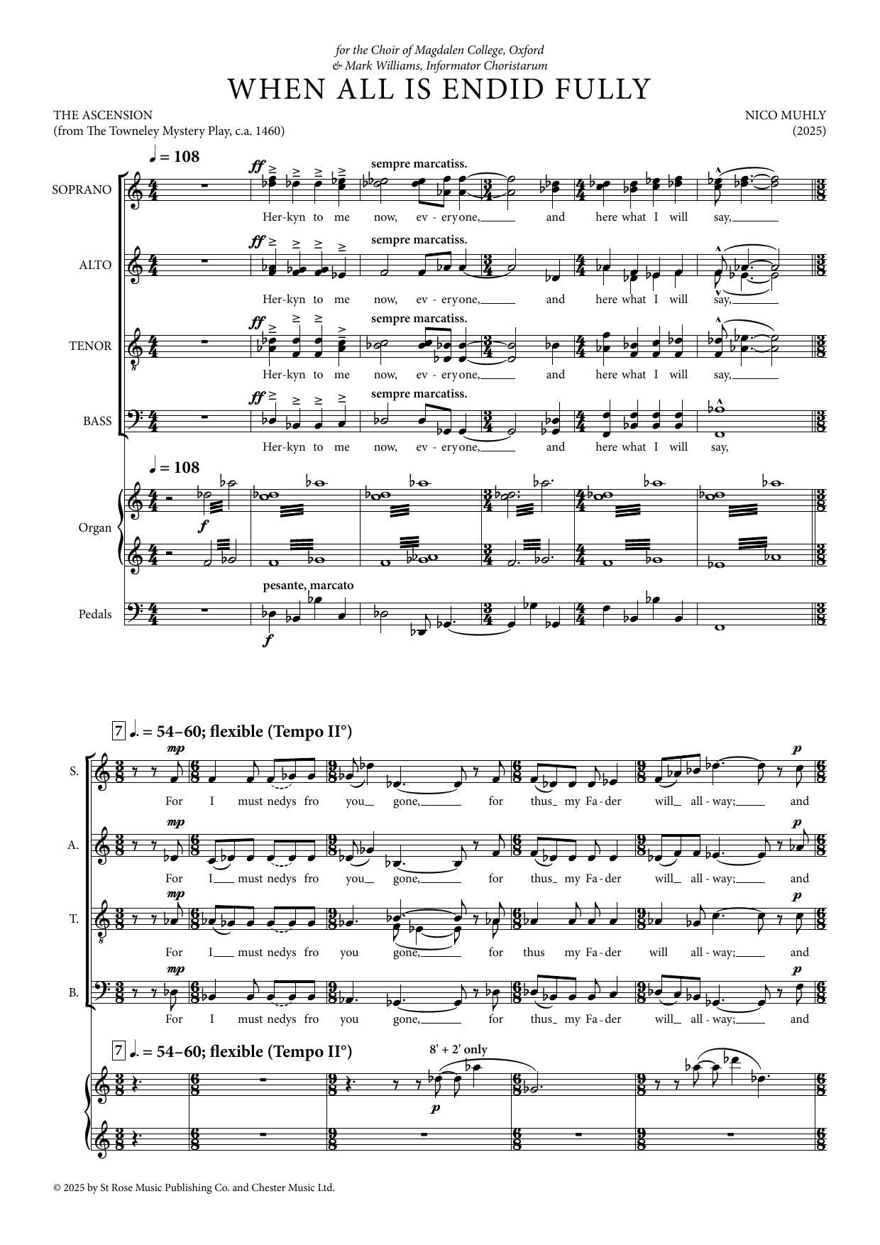 Nico Muhly When All is Endid Fully sheet music notes and chords arranged for Choir
