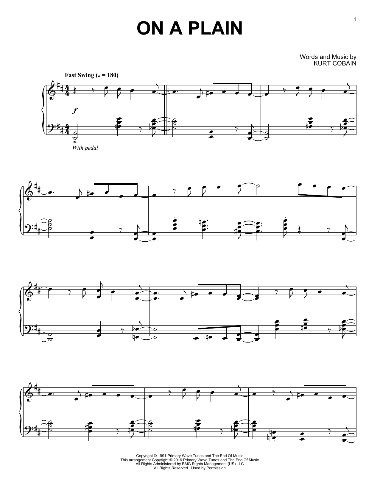 Nirvana On A Plain [Jazz version] sheet music notes and chords arranged for Piano Solo