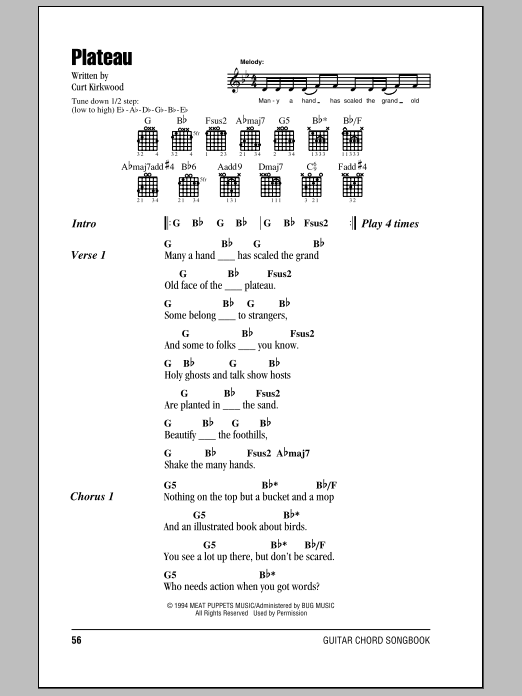 Nirvana Plateau sheet music notes and chords arranged for Guitar Chords/Lyrics