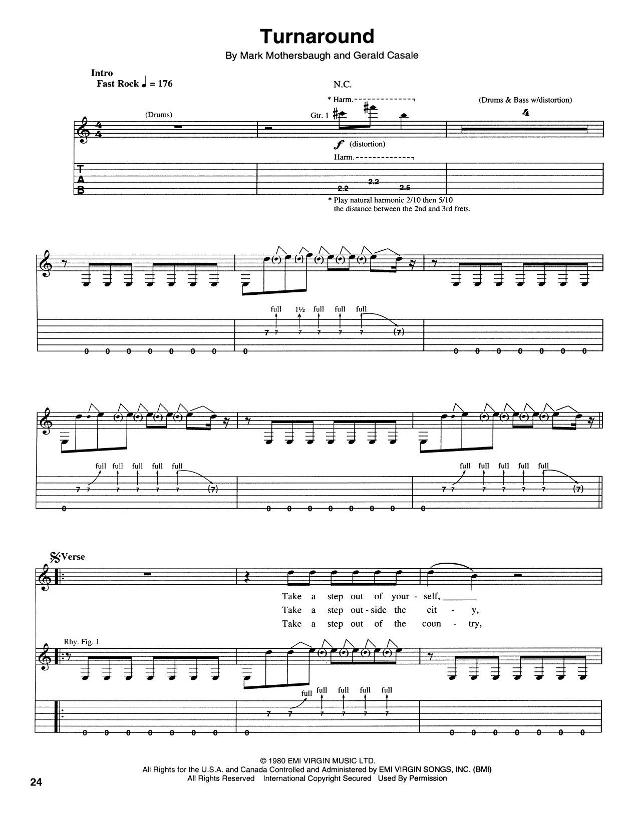 Nirvana Turn Around sheet music notes and chords arranged for Guitar Tab