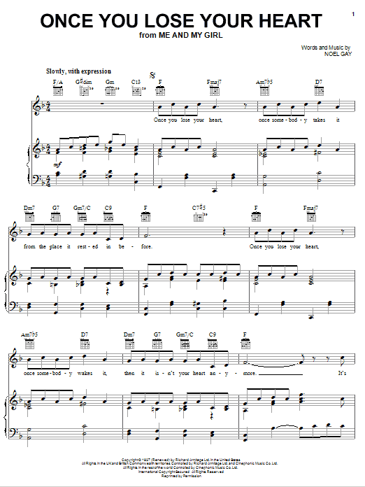 Noel Gay Once You Lose Your Heart sheet music notes and chords arranged for Piano, Vocal & Guitar Chords