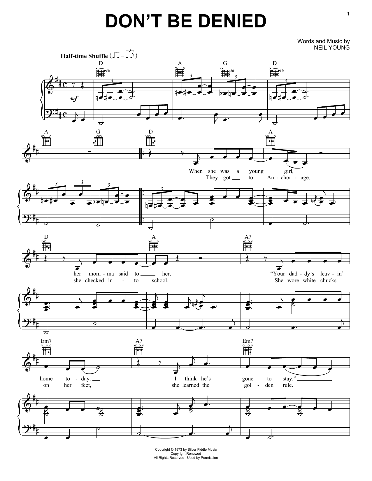 Norah Jones Don't Be Denied sheet music notes and chords arranged for Piano, Vocal & Guitar Chords (Right-Hand Melody)