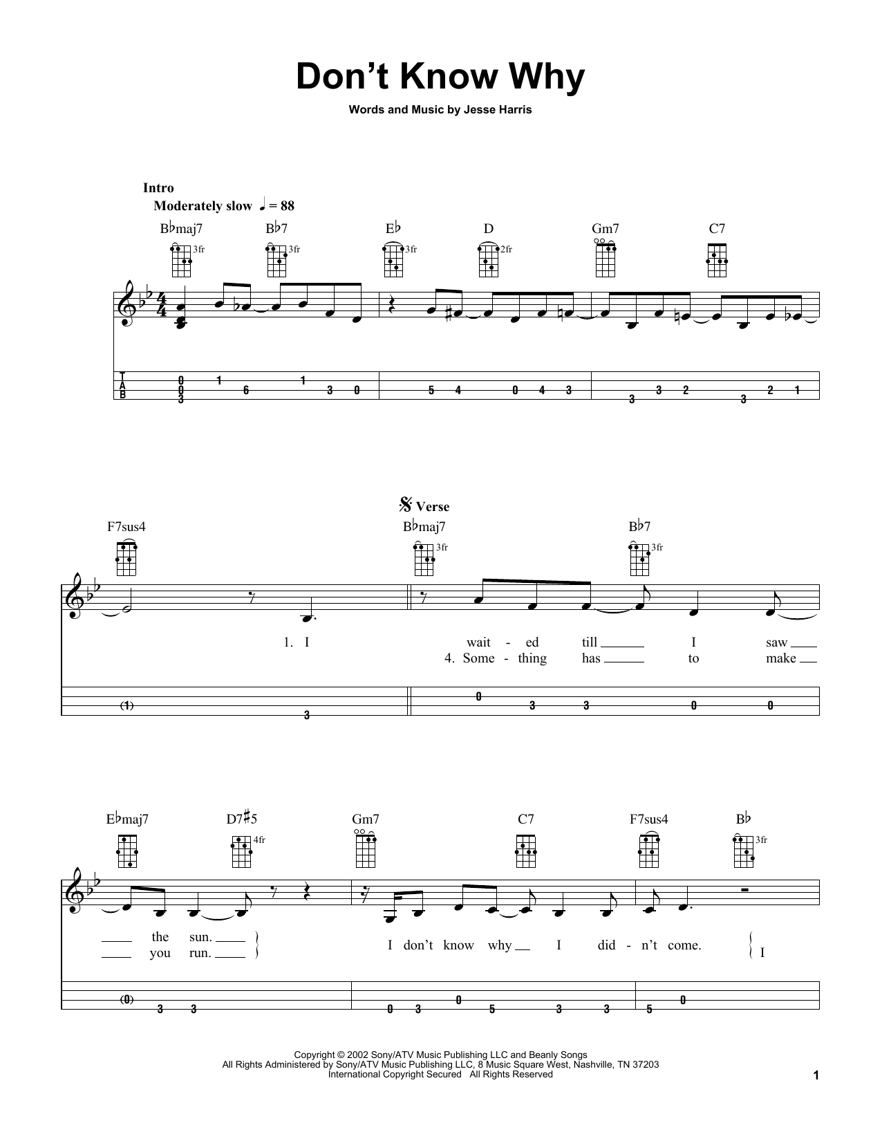 Norah Jones Don't Know Why (arr. Bobby Westfall) sheet music notes and chords arranged for Mandolin