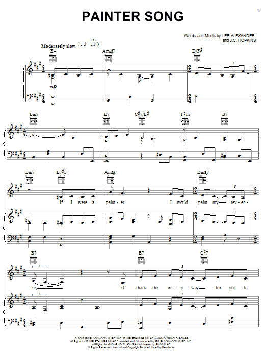 Norah Jones Painter Song sheet music notes and chords arranged for Piano, Vocal & Guitar Chords