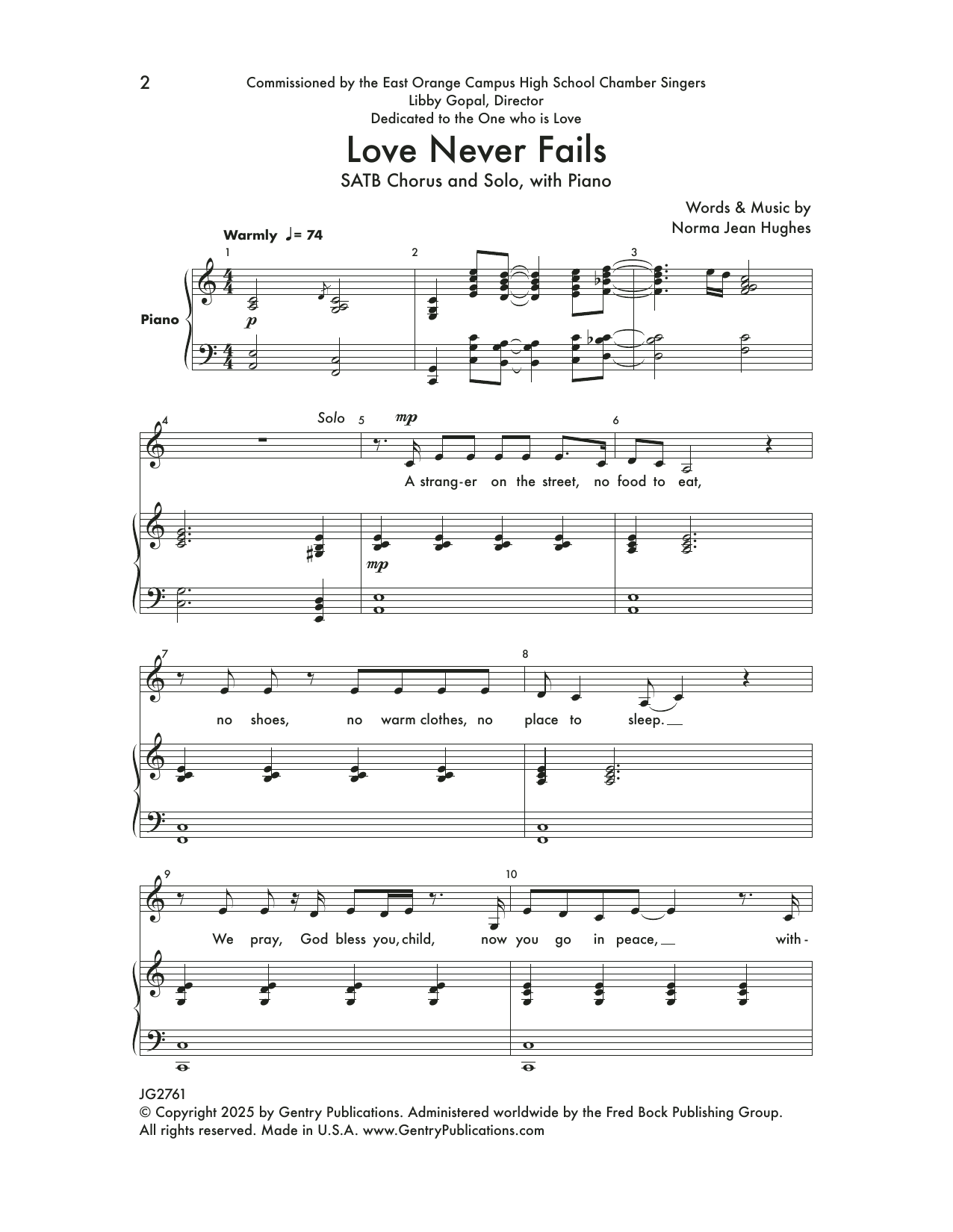 Norma Jean Hughes Love Never Fails sheet music notes and chords arranged for SATB Choir