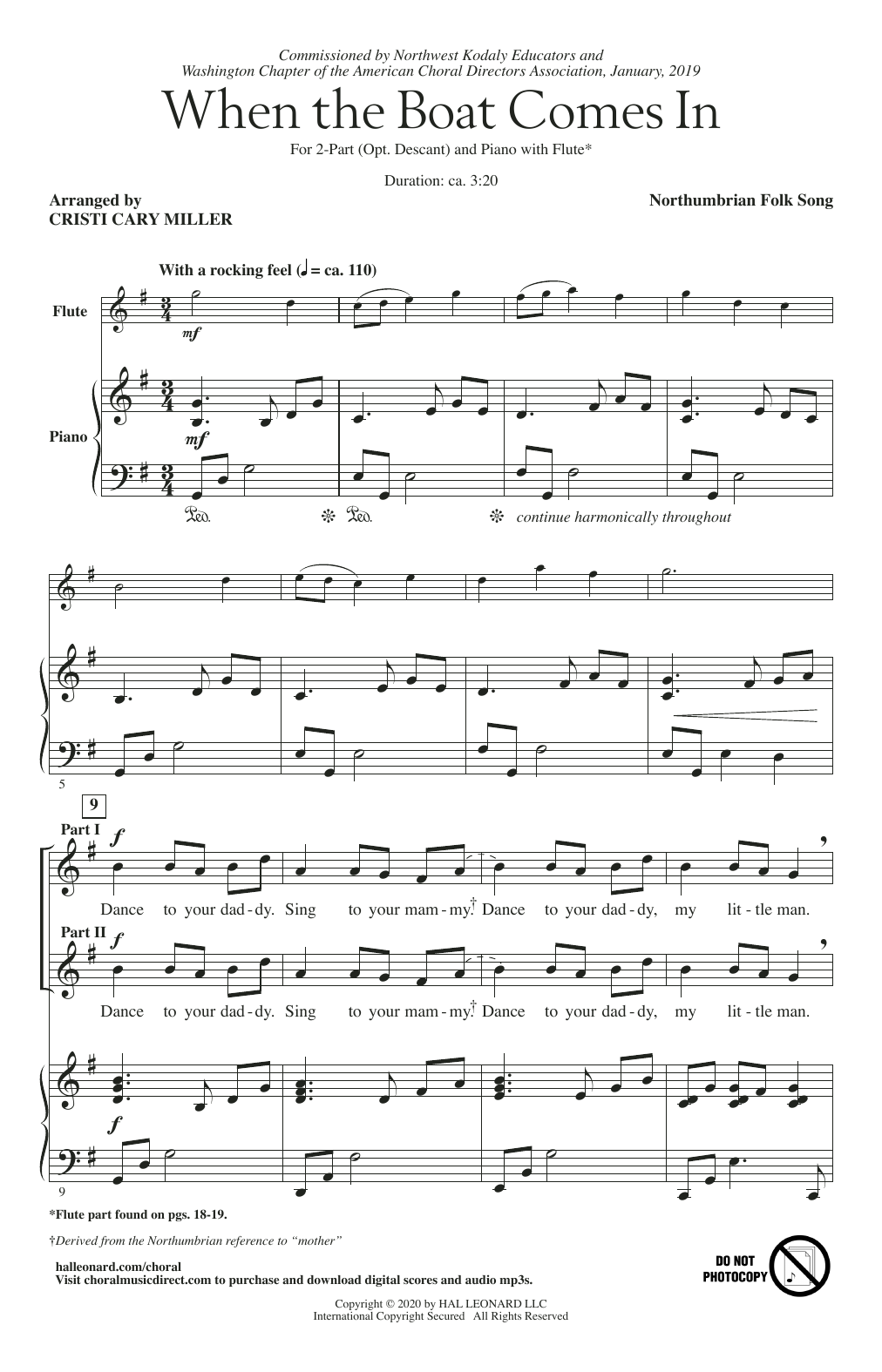 Northumbrian Folk Song When The Boat Comes In (arr. Cristi Cary Miller) sheet music notes and chords arranged for 2-Part Choir