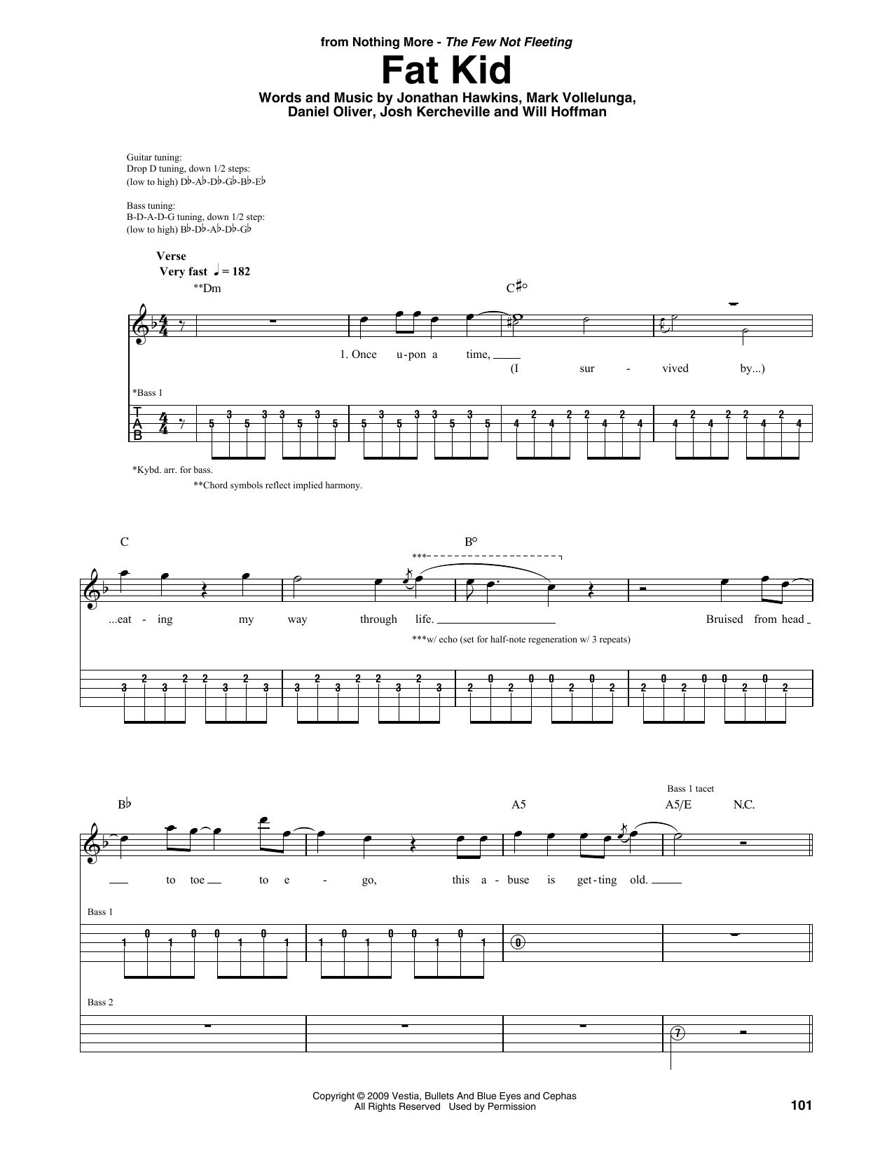 Nothing More Fat Kid sheet music notes and chords arranged for Guitar Rhythm Tab