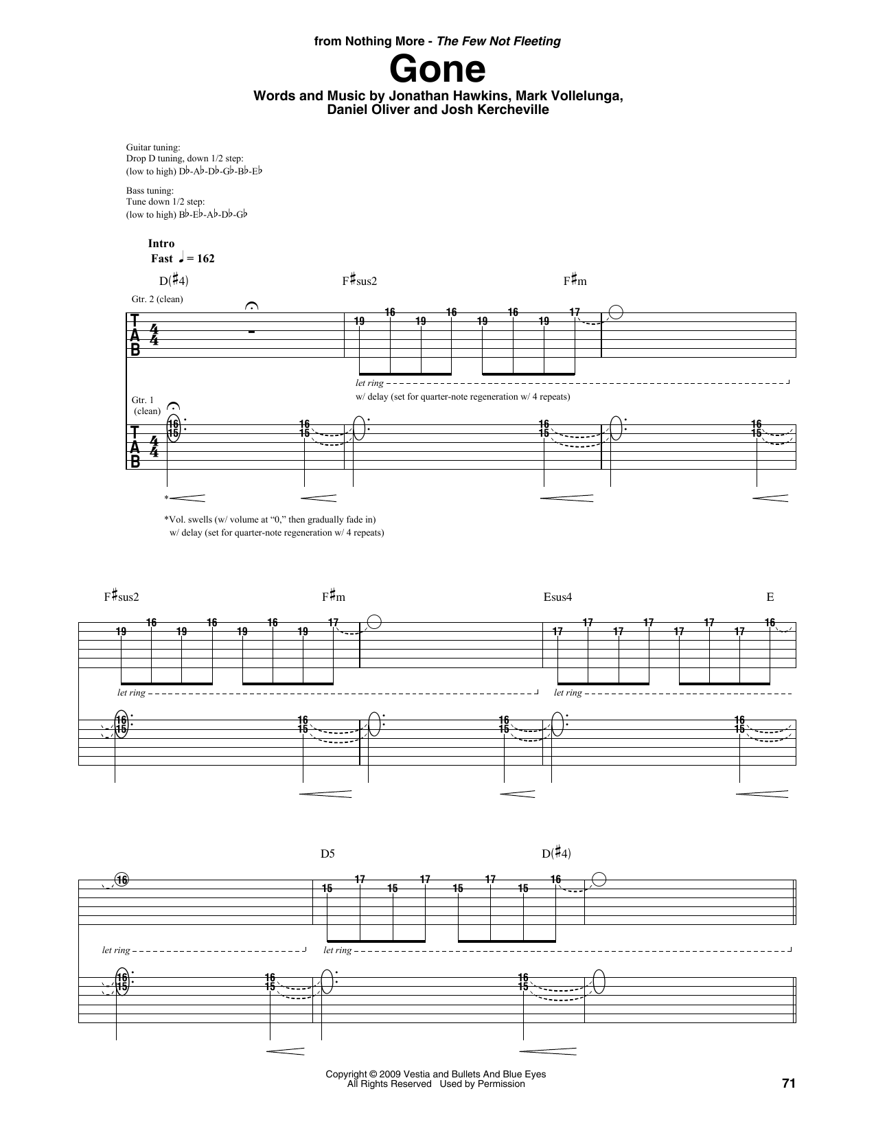 Nothing More Gone sheet music notes and chords arranged for Guitar Rhythm Tab