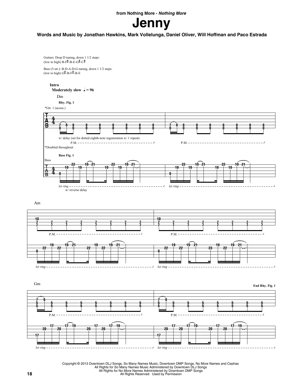 Nothing More Jenny sheet music notes and chords arranged for Guitar Rhythm Tab