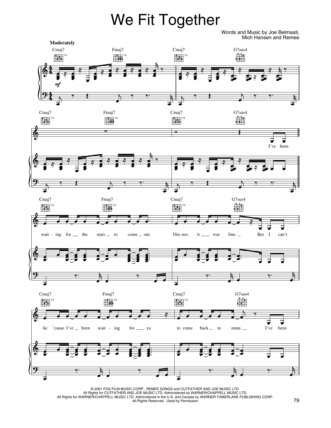 O-Town We Fit Together sheet music notes and chords arranged for Piano, Vocal & Guitar Chords (Right-Hand Melody)