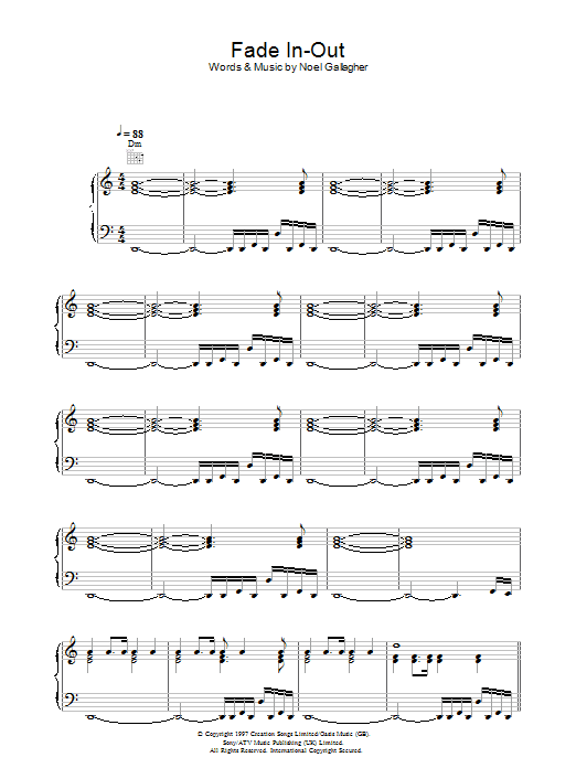 Oasis Fade In-Out sheet music notes and chords arranged for Guitar Tab