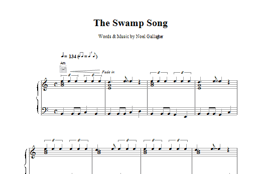 Oasis The Swamp Song (a) sheet music notes and chords arranged for Piano, Vocal & Guitar Chords