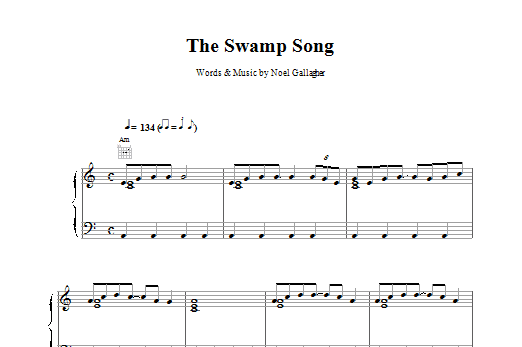 Oasis The Swamp Song (b) sheet music notes and chords arranged for Piano, Vocal & Guitar Chords