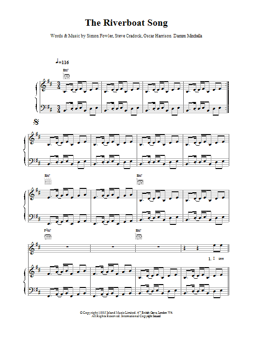 Ocean Colour Scene The Riverboat Song sheet music notes and chords arranged for Guitar Tab