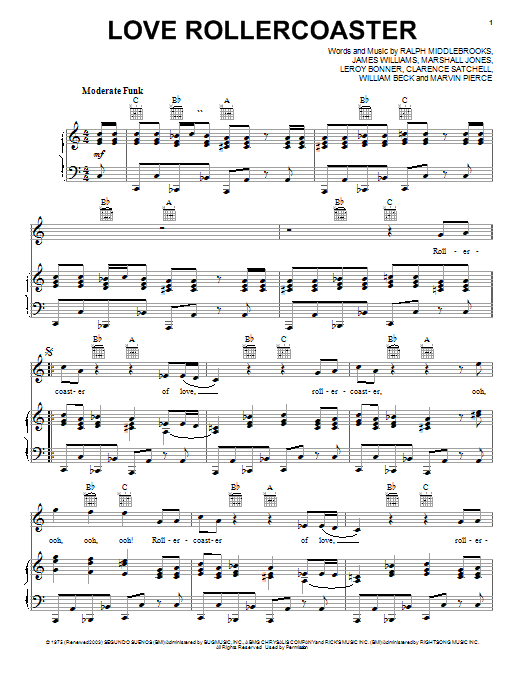 Ohio Players Love Rollercoaster sheet music notes and chords arranged for Guitar Tab