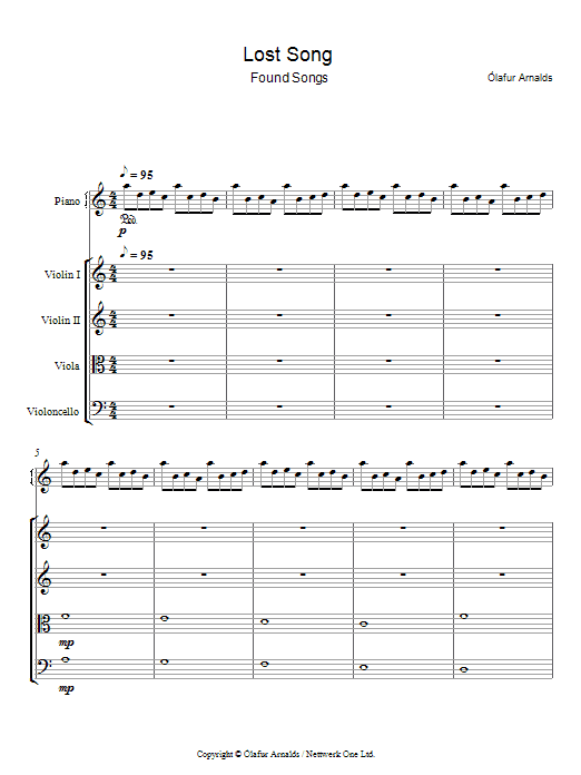 Olafur Arnalds Lost Song sheet music notes and chords arranged for Piano Solo